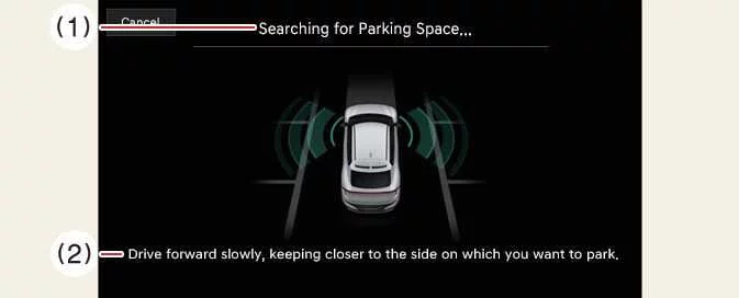 Kia EV6 searching for an available parking space