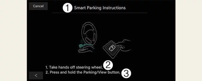 Kia EV6 Smart Parking instructions displayed on infotainment screen