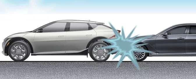 Rear-end collision scenario for Kia EV6 airbag system