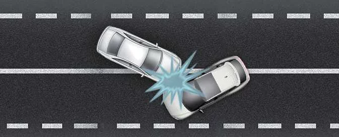 Angled collision example affecting Kia EV6 airbag deployment