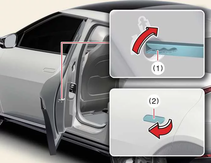 Child-protector rear door safety lock system on the Kia EV6