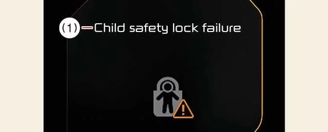 Electronic child safety lock warning message displayed in the Kia EV6