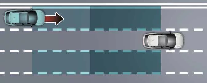 Kia EV6 high-speed approaching vehicle blind spot warning illustration