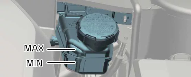 Kia EV6 brake fluid reservoir inspection and fluid level check
