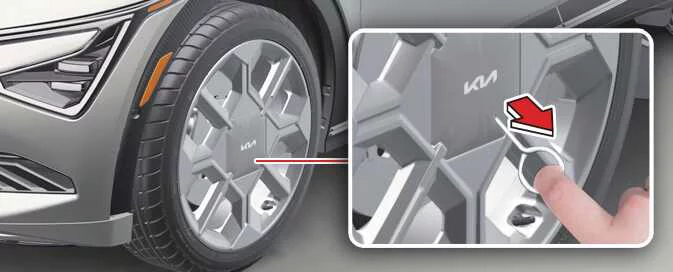 Kia EV6 wheel cover installation and alignment procedure