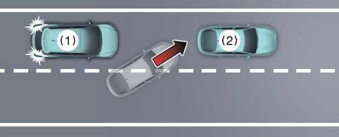 Kia EV6 front vehicle cut-in situation for Leading Vehicle Departure Alert