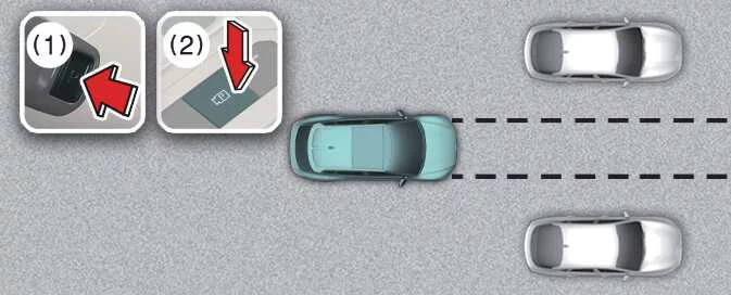 Kia EV6 Remote Parking Instructions display screen