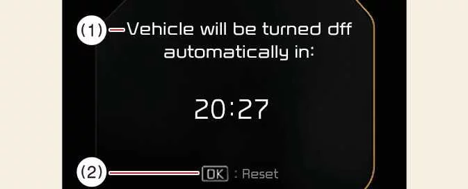 Kia EV6 automatic vehicle shut-off timer warning display