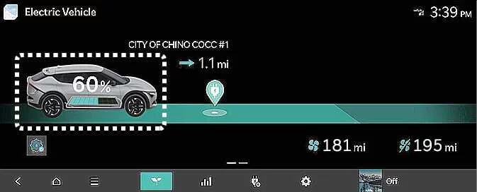 Kia EV6 battery energy information display