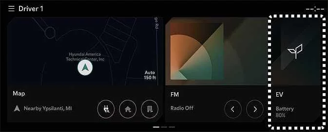 Kia EV6 EV menu interface on infotainment display