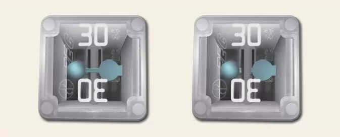 Kia EV6 cartridge fuse design used in high-current electrical circuits