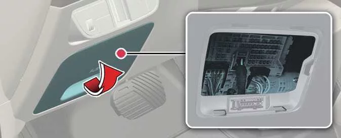 Kia EV6 interior fuse panel cover removal procedure