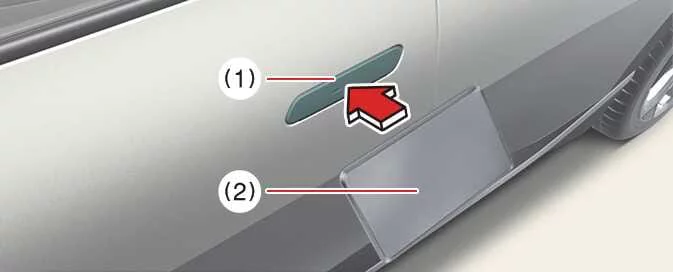 Kia EV6 NFC card key touch control on exterior door handle