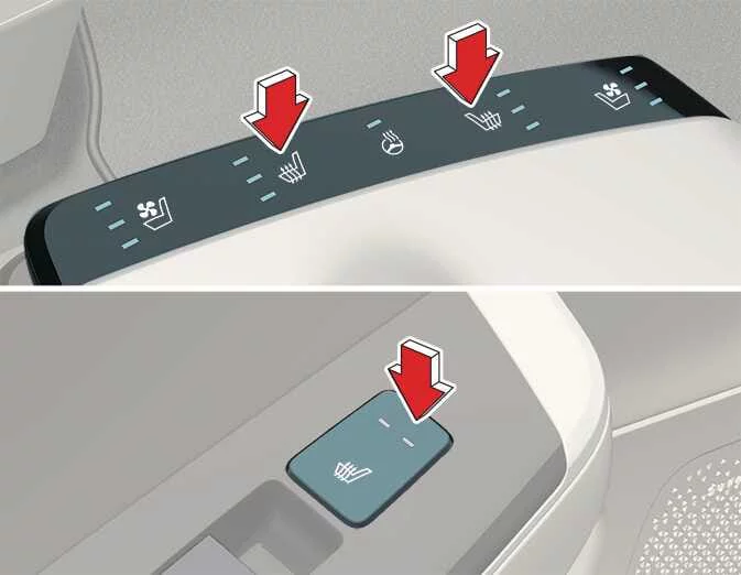 Kia EV6 heated front and rear seat warmer controls