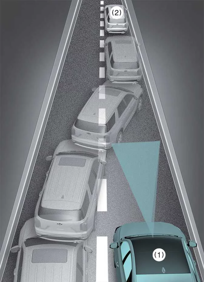 Kia EV6 lane changing vehicle detection example illustration