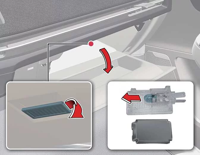 Kia EV6 glove box lamp bulb replacement procedure