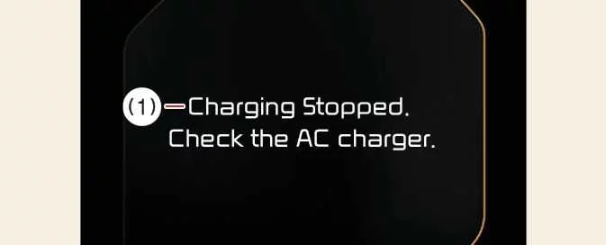 Kia EV6 AC charging stopped warning message