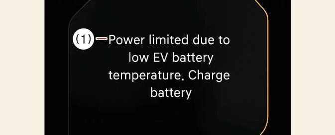Kia EV6 low battery temperature power limitation warning
