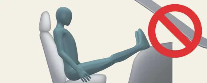 Unsafe passenger foot placement on Kia EV6 dashboard