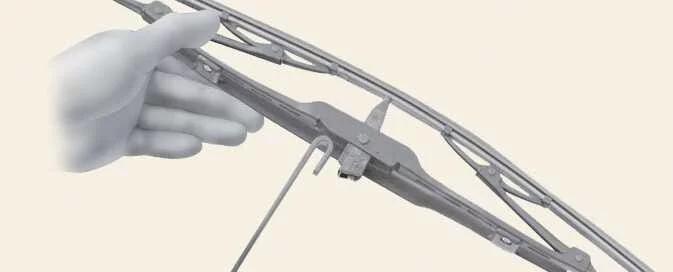 Kia EV6 removing old front windshield wiper blade assembly