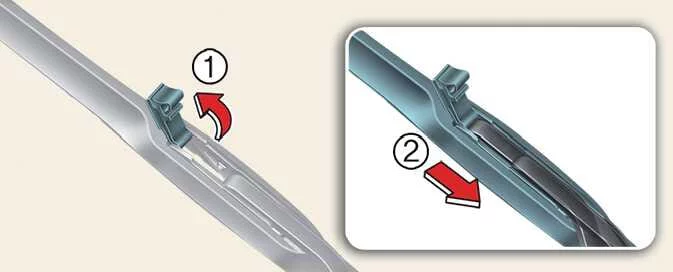 Kia EV6 Type B windshield wiper blade removal procedure