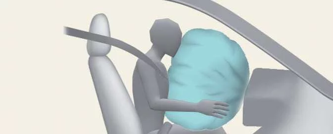Passenger front airbag deployment illustration in Kia EV6