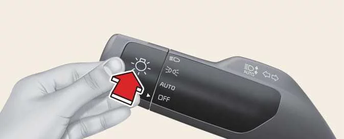 Kia EV6 high beam headlamp activation using steering column lever