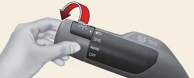 Kia EV6 low beam headlamp control and exterior lighting activation