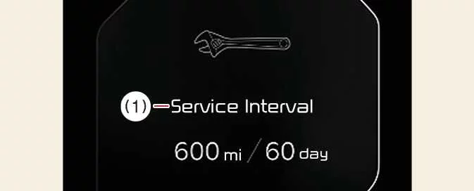 Kia EV6 service interval and maintenance reminder display screen