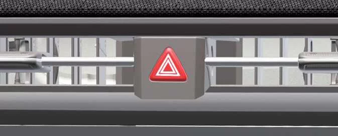 Kia EV6 hazard warning lights switch location on dashboard