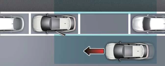 Kia EV6 Safe Exit Warning system detecting approaching rear vehicle while exiting