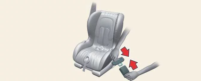 Fastening child restraint seat belt in Kia EV6