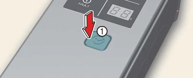 Kia EV6 portable charger rear button for current adjustment