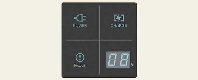 Kia EV6 portable charger status indicator lamp panel