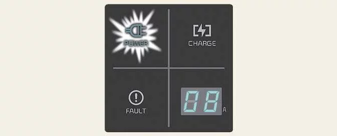Kia EV6 portable charger connected status with power indicator