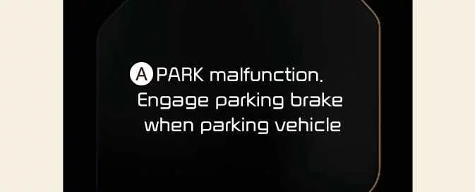 Kia EV6 PARK malfunction warning and parking brake notice