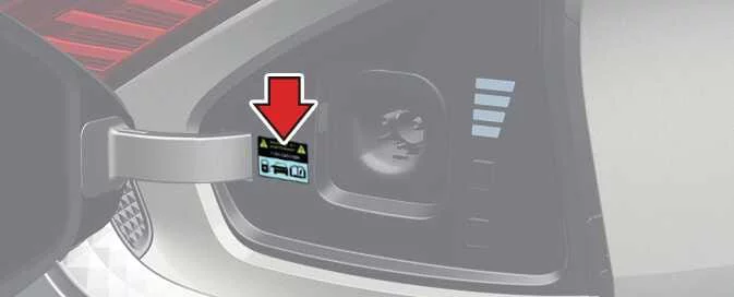 Charging inlet warning and charging symbol information on the Kia EV6