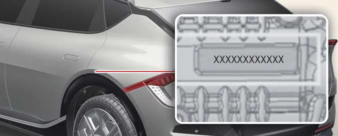 Rear electric motor number location on the Kia EV6