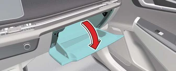 Kia EV6 glove box compartment and dashboard storage