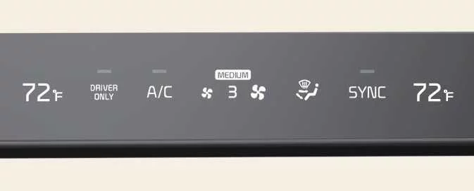 Kia EV6 climate control touch panel and HVAC interface