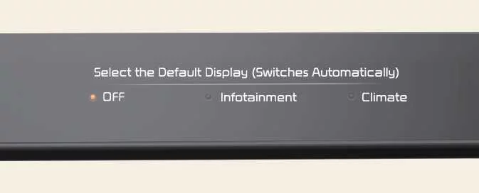 Kia EV6 switchable controller default mode settings screen