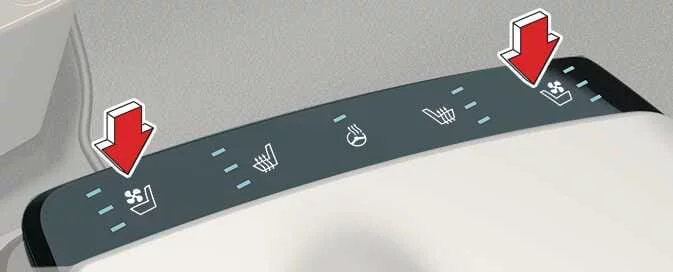 Kia EV6 ventilated front seat cooling and airflow controls