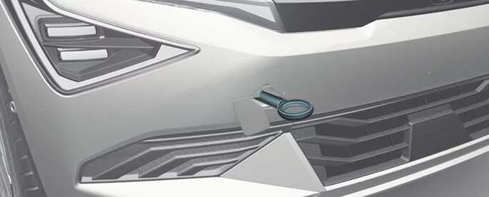 Kia EV6 front towing hook installation point