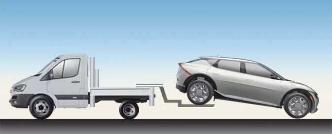 Kia EV6 emergency towing procedure when flatbed truck is unavailable