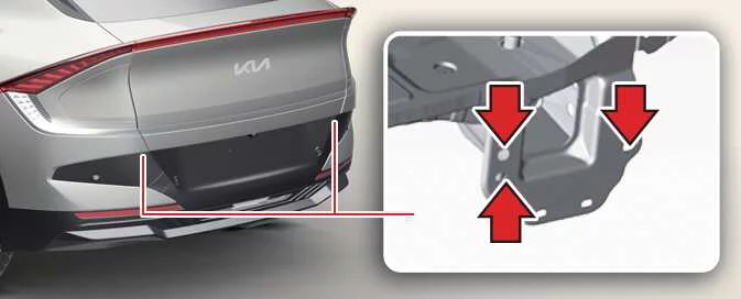 Kia EV6 trailer towing setup with rear hitch mounting position illustration