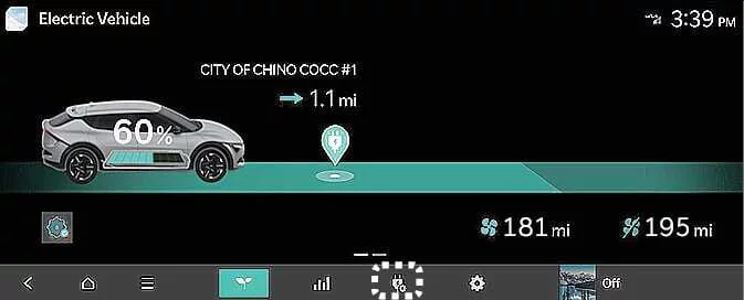 Kia EV6 EV settings menu and charging configuration screen