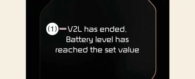 Kia EV6 V2L battery discharge limit warning message
