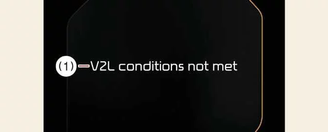 Kia EV6 V2L conditions not met system warning