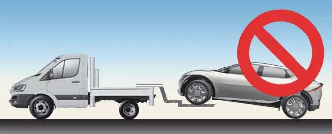 Kia EV6 improper towing method with driven wheels on the ground