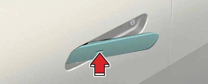 Touch sensor locking operation on the exterior door handle of the Kia EV6